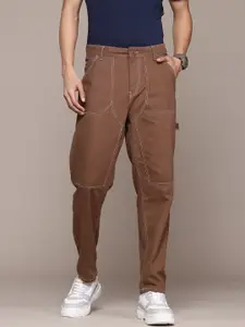 The Roadster Lifestyle Co. Men Mid-Rise Relaxed Fit Pure Cotton Trousers