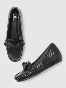 Marc Loire Women Textured Bow Detailed Loafers