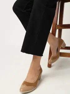 Marc Loire Textured Block Heeled Pumps