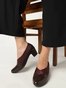 Marc Loire Round Toe Block Heeled Pumps