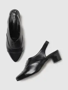 Marc Loire Textured Block Heeled Pumps