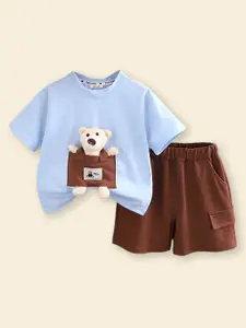 INCLUD Boys Round Neck Short Sleeves T-shirt with Shorts