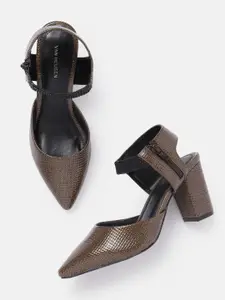Van Heusen Textured Mid-Top Block Heel Pumps