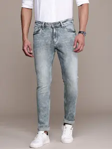 Nautica Men Slim Fit Heavy Fade Acid Wash Stretchable Jeans