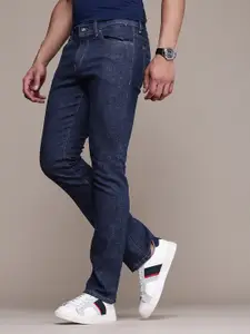 Nautica Men Straight Fit Light Fade Stretchable Jeans with Slub Finish