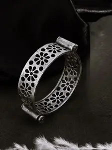 ATIBELLE German Silver Silver-Plated Kada Bangle