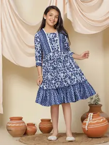 FASHION DREAM Girls Floral Print A-Line Casual Dress