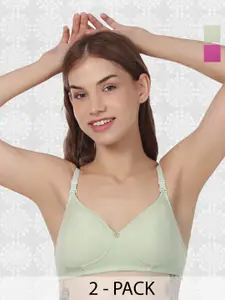 ACCEZORY Pack Of 2 Full Coverage Lightly Padded T-Shirt Bra With All Day Comfort