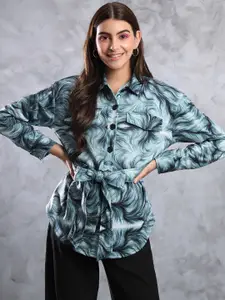 TANDUL Spread Collar Long Sleeves Abstract Printed Regular Fit Casual Shirt