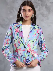 TANDUL Printed Notched Lapel Slim Fit Single Breasted Blazers