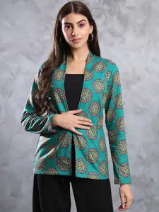 TANDUL Printed Notched Lapel Slim Fit Single Breasted Blazers