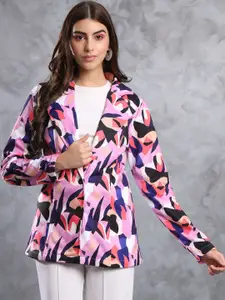 TANDUL Printed Notched Lapel Slim Fit Single Breasted Blazers