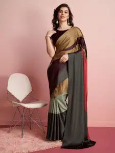 RACHNA Colourblocked Satin Saree