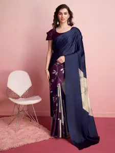 RACHNA Floral Printed Satin Saree