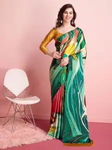RACHNA Abstract Printed Satin Saree