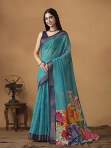 RACHNA Floral Block Print Saree