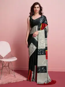RACHNA Abstract Printed Satin Saree