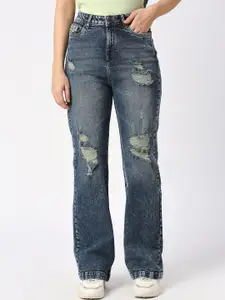 Being Human Women Relaxed Fit High-Rise Highly Distressed Heavy Fade Jeans