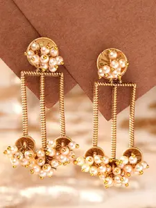 KARATCART Gold-Plated Contemporary Drop Earrings