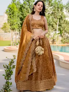 HOUSE OF JAMOTI Embroidered Sequinned Ready to Wear Lehenga & Blouse With Dupatta
