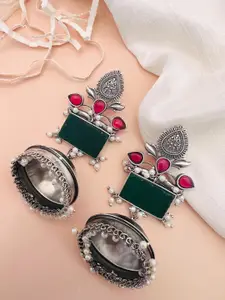 ABDESIGNS Silver-Plated Classic Jhumkas