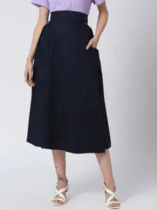 Being Human Woven Cotton Flared Midi Skirt