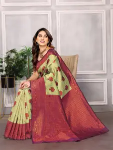 vj fashion Ethnic Motifs Woven Design Zari Banarasi Saree