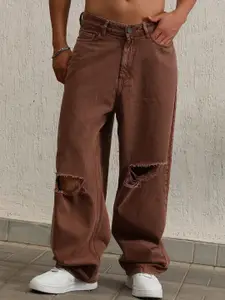 Hubberholme Men 90's baggy Fit Cotton heavy Distressed Jeans