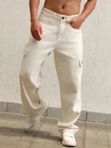 Hubberholme Men Mid-Rise Cotton Relaxed straight Fit Cargo Jeans