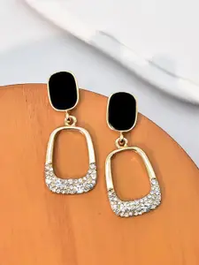 VAGHBHATT Gold Plated Stainless Steel Square Drop Earrings