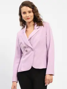 Madame Embroidered Notched Lapel Double Breasted Blazer
