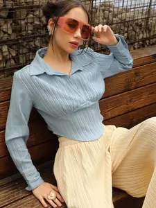 PINACOLADA Striped Shirt Style Top