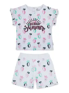GJ baby Infants Printed T-shirt With Shorts