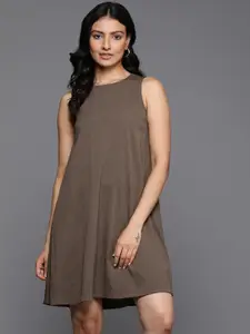 Varanga Solid Liva A-Line Dress