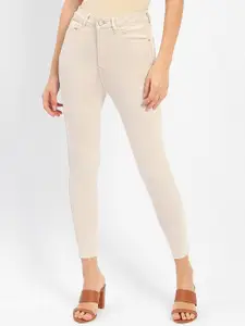 Madame Women Skinny Fit Mid Rise Clean Look Stretchable Cropped Jeans