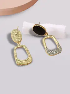 Krelin Gold-Plated Stone Studded Square Drop Earrings