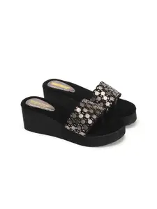 madam glorious Embellished Lightweight Wedge Heels