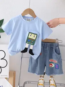 INCLUD Boys Printed T-shirt with Short