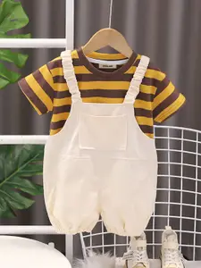 INCLUD Boys Striped T-shirt With Dungaree