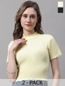 FBAR Pack of 2 High Neck Crop Tops