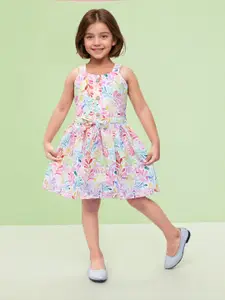 Toonyport Girls Floral Print Fit & Flare Dress