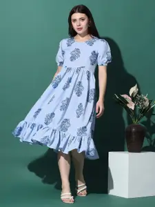 FASHION DREAM Floral Print Fit & Flare Midi Casual Dress