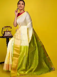 Unnati Silks Floral Woven Design Pure Silk Kanjeevaram Zari Saree