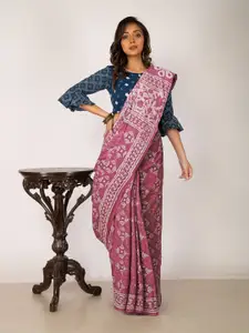 Unnati Silks  Dabu Printed Pure Cotton Handloom Chanderi Saree