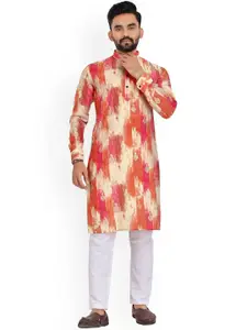 BAESD Dyed Sequinned Mandarin Collar Pathani Kurta