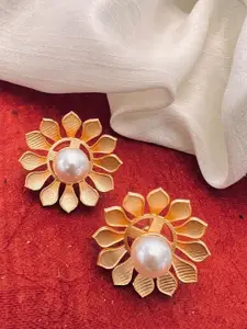 Sangria Gold-Plated & Beaded Stud Earrings