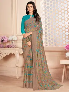 Mitera Floral Pure Chiffon Bagru Saree