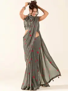 Saree mall Bandhani Printed Sequinned Pure Georgette Saree