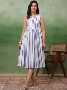 Sangria Striped A-Line Ethnic Dress