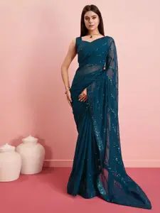VAIRAGEE Embellished Sequinned Georgette Saree